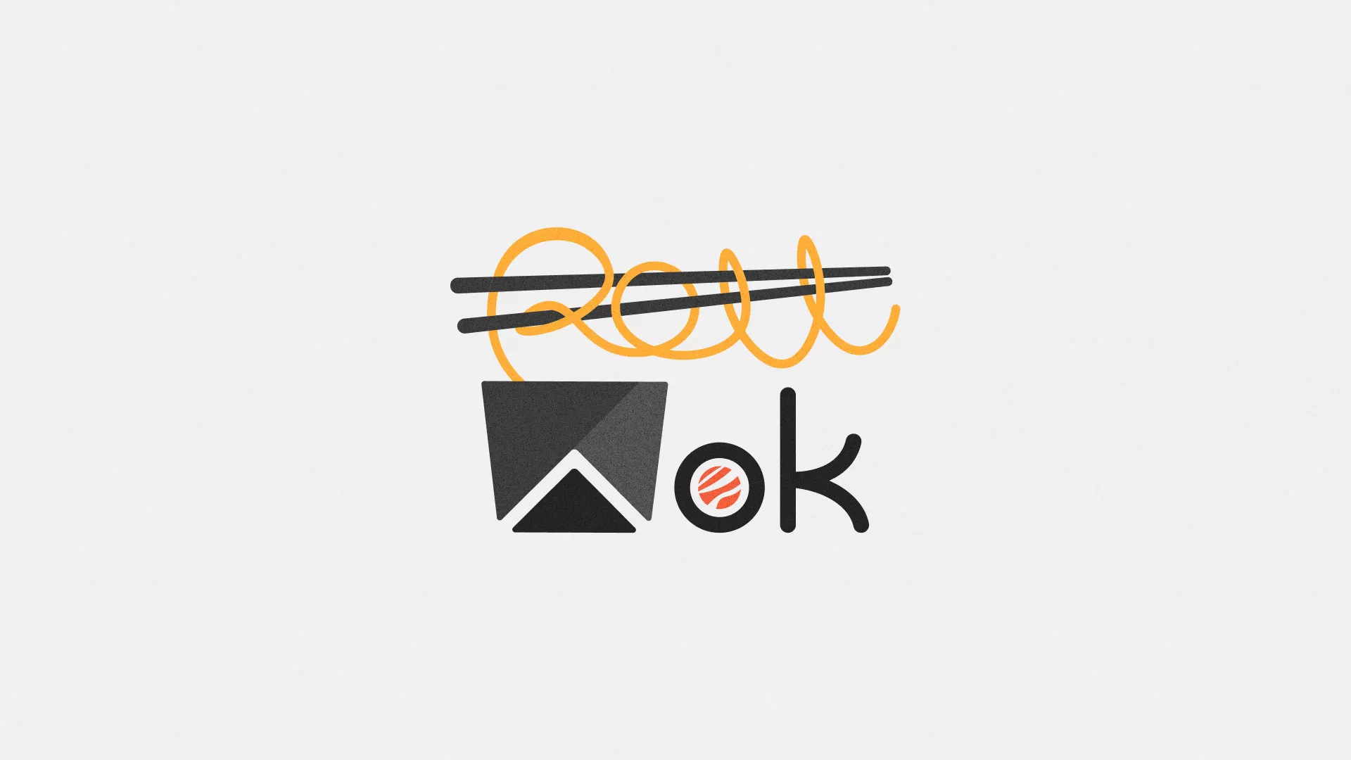 Разработка логотипа суши-бара «Roll Wok Club» в Нижних Сергах
